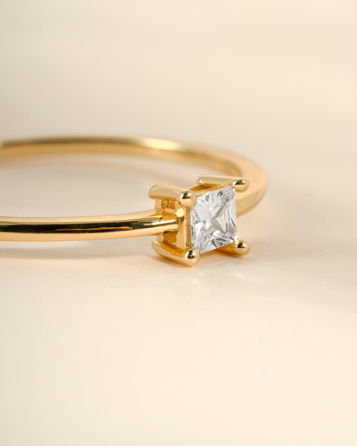 Princess Cut Dainty Ring