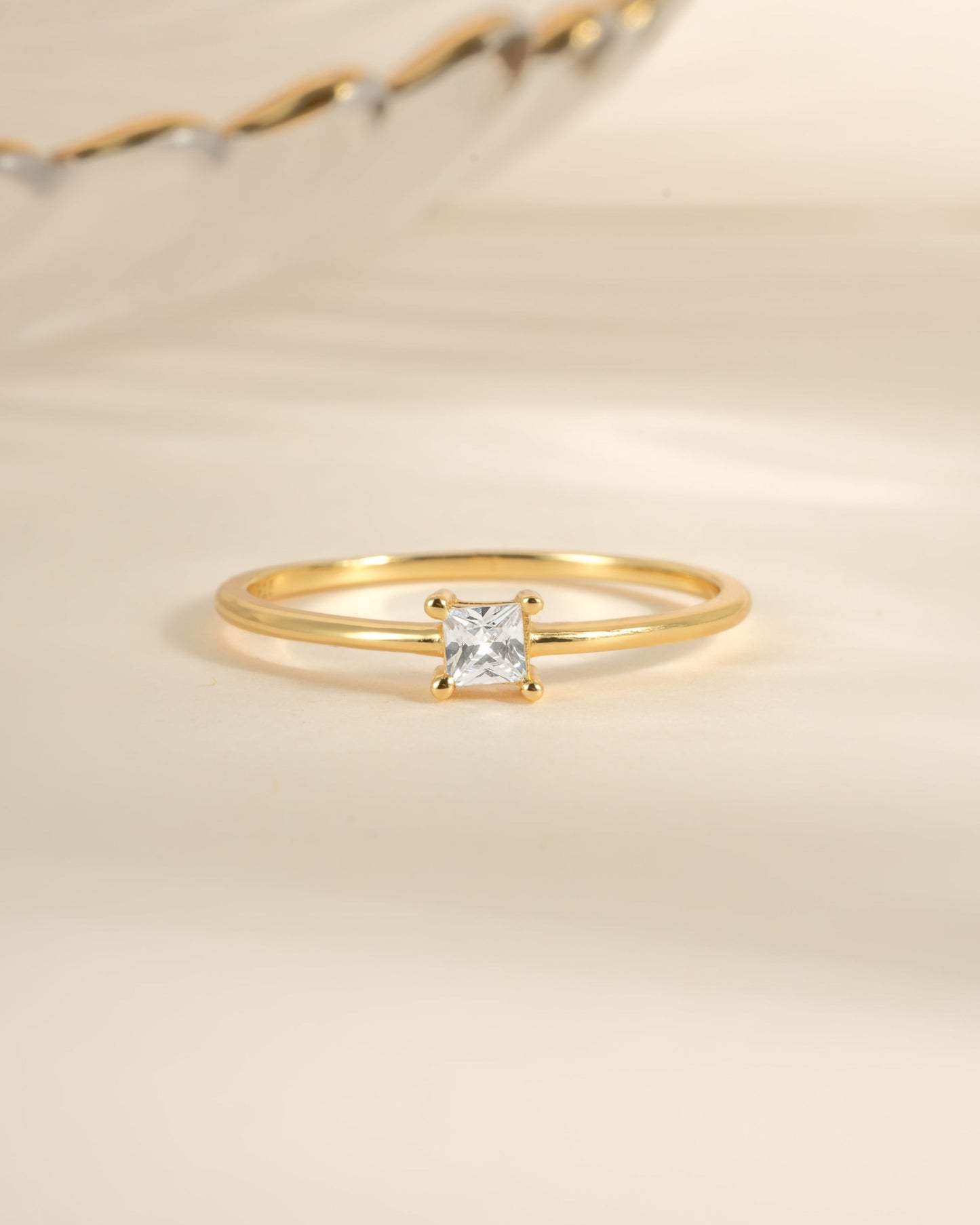 Princess Cut Dainty Ring
