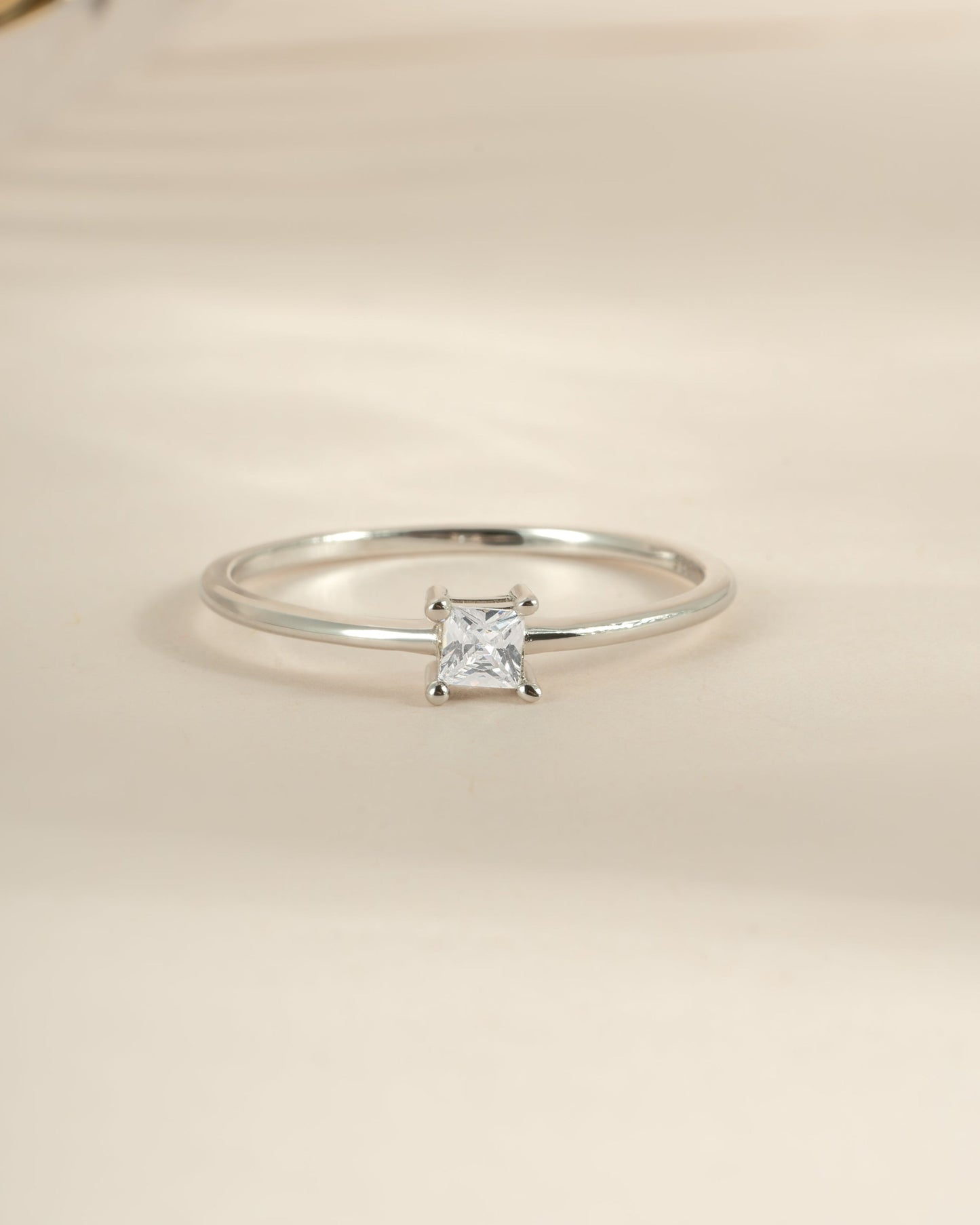 Princess Cut Dainty Ring