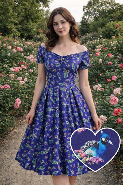 Lily Purple Peacock Circle Dress