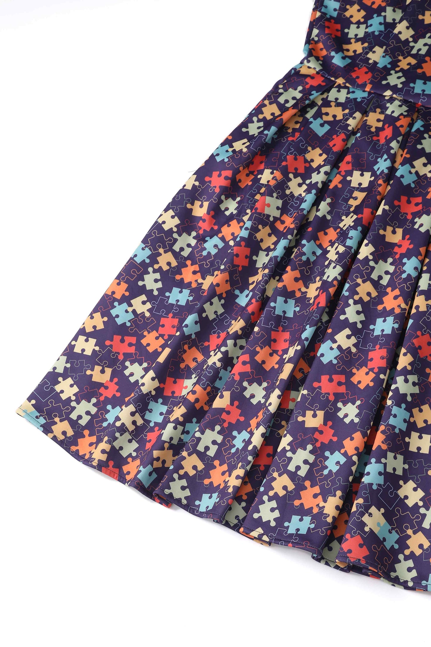 Amanda Puzzle Print Swing Dress