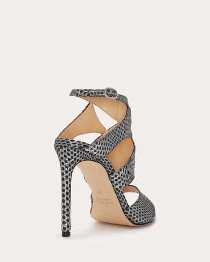 Huzar Cutout Sandals | GUNMETAL SNAKE