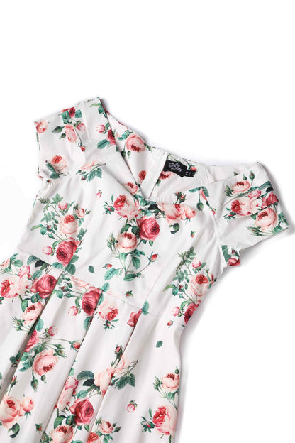 Lily Rose Off Shoulder Midi Dress In White