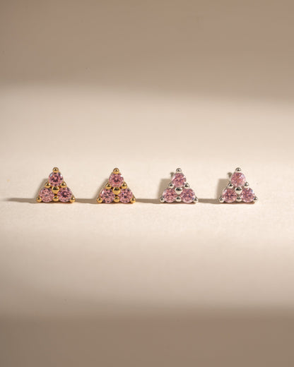 Tiny Rose 3 Stone Studs
