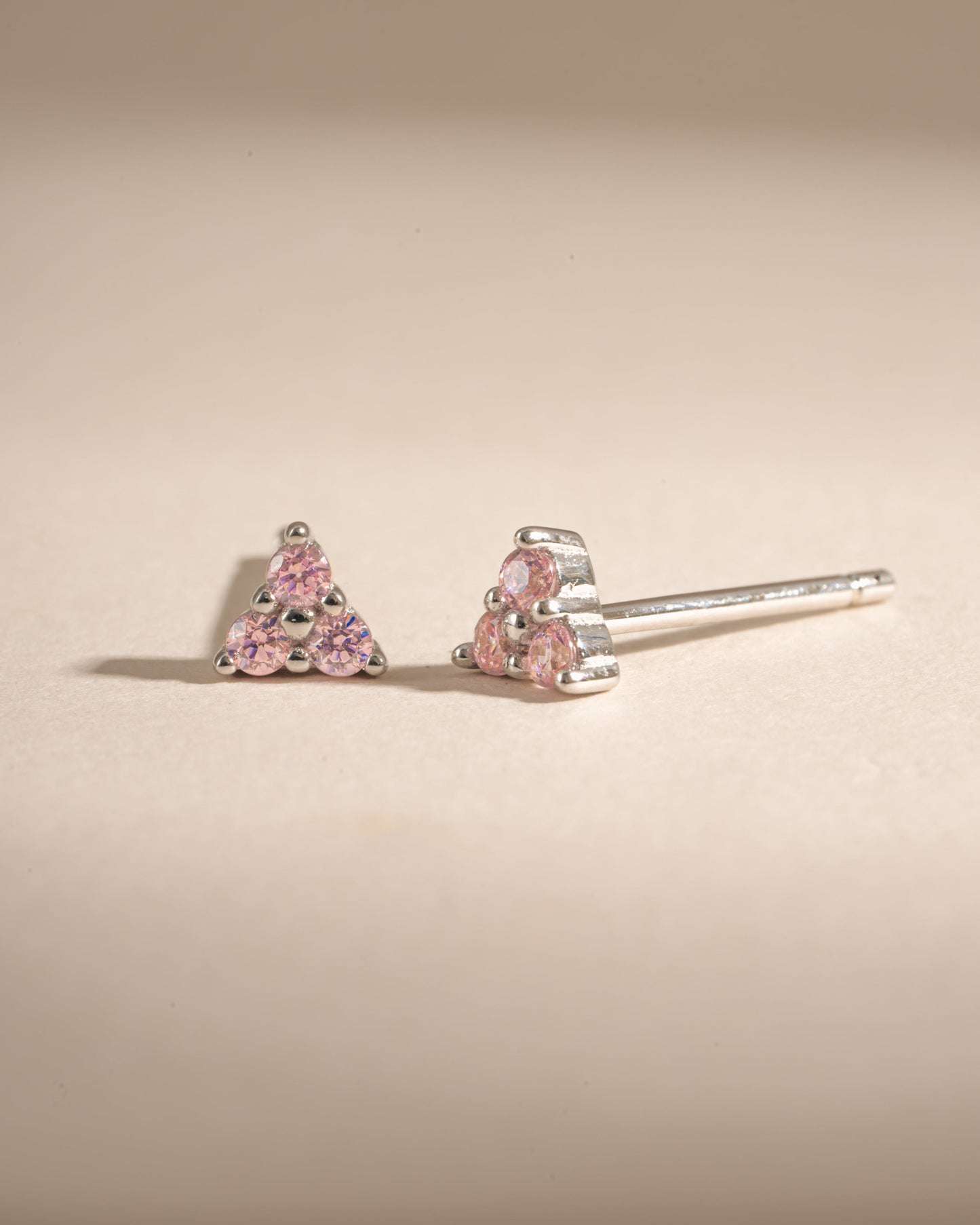Tiny Rose 3 Stone Studs