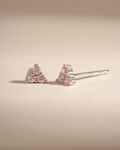 Tiny Rose 3 Stone Studs