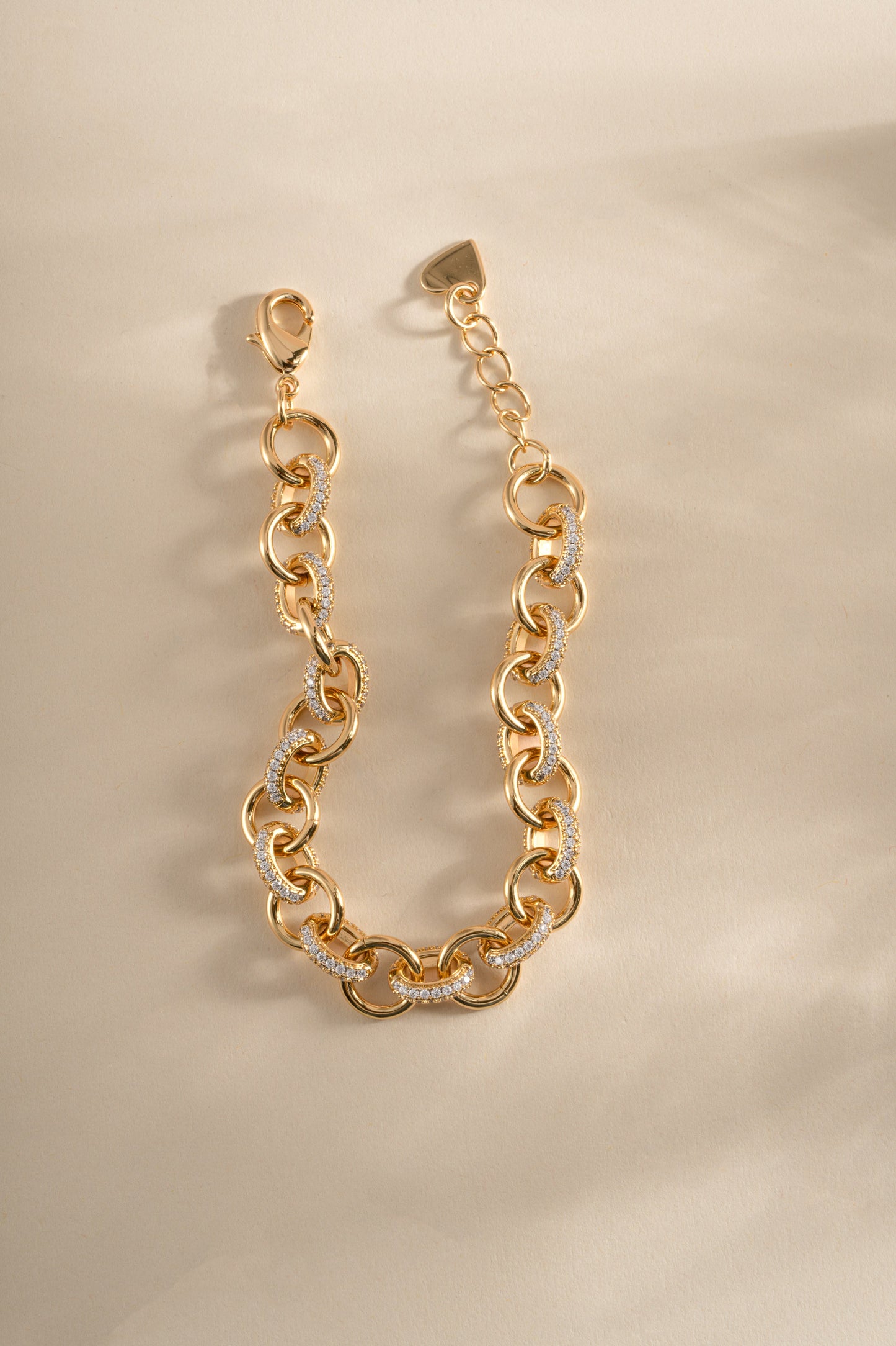 Round Pave Link Bracelet
