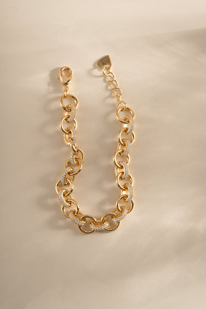 Round Pave Link Bracelet
