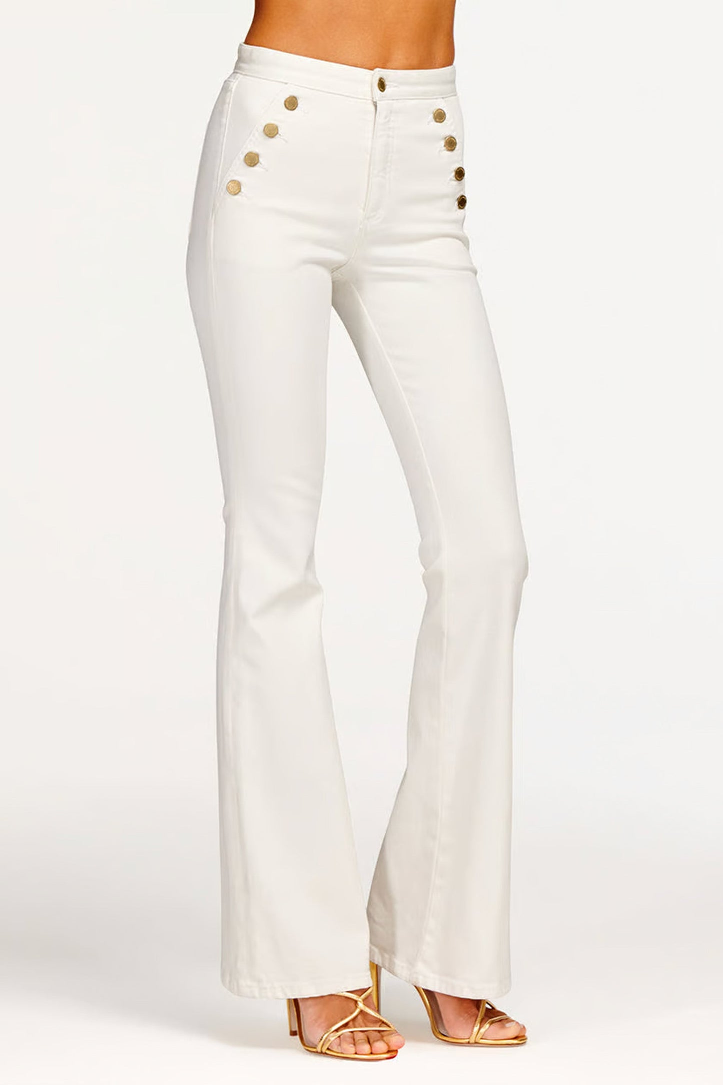 Helena High-Rise Flare Jean | WHITE