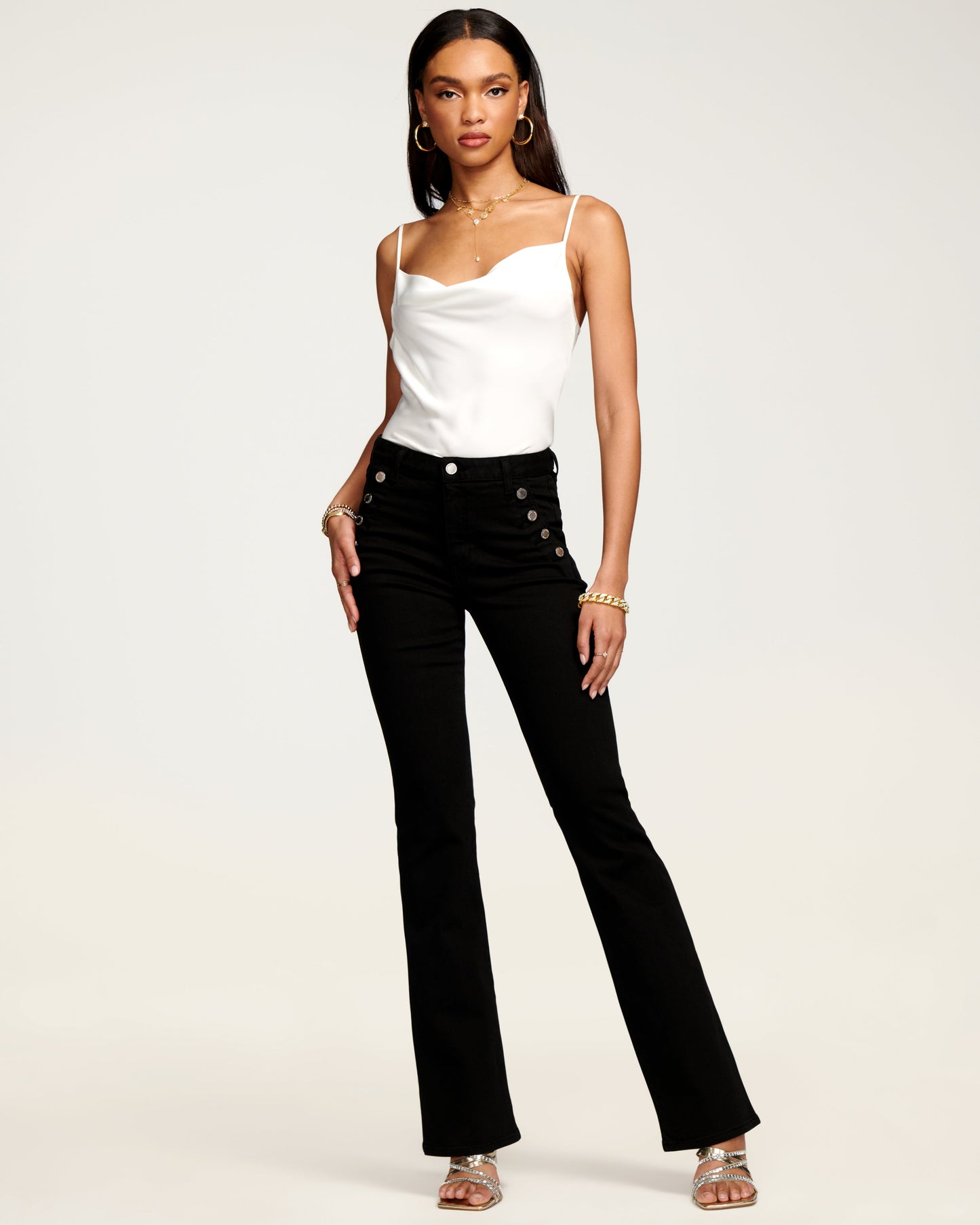 Helena High-Rise Flare Jean | BLACK