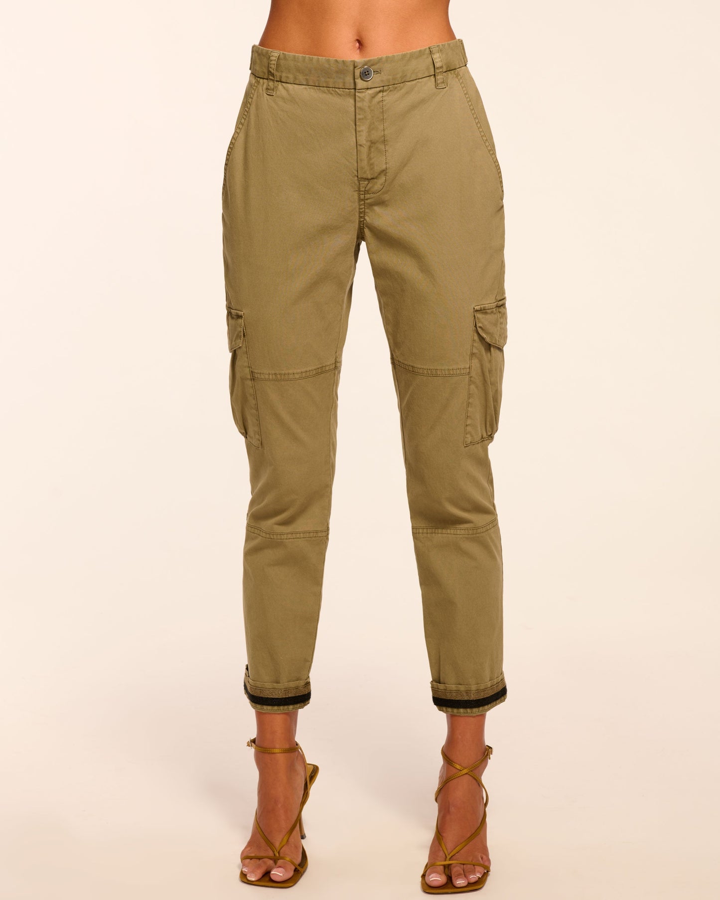 Isabelle Canvas Ankle Length Pant | SAFARI GREEN