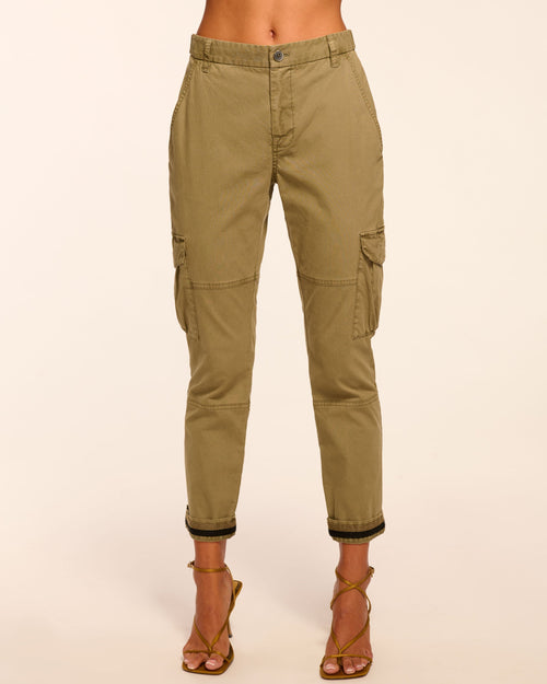 Isabelle Canvas Ankle Length Pant | SAFARI GREEN
