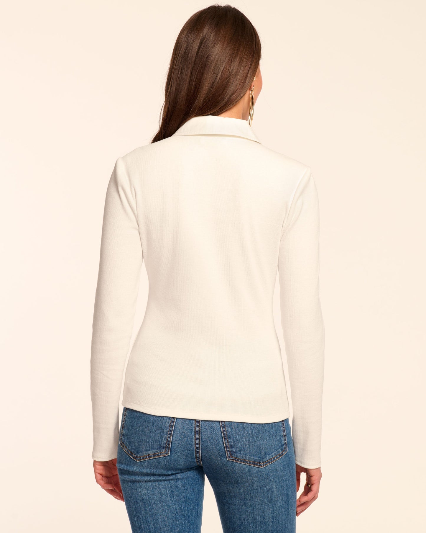 Laurenza Cotton Knit Combo Long Sleeve Top