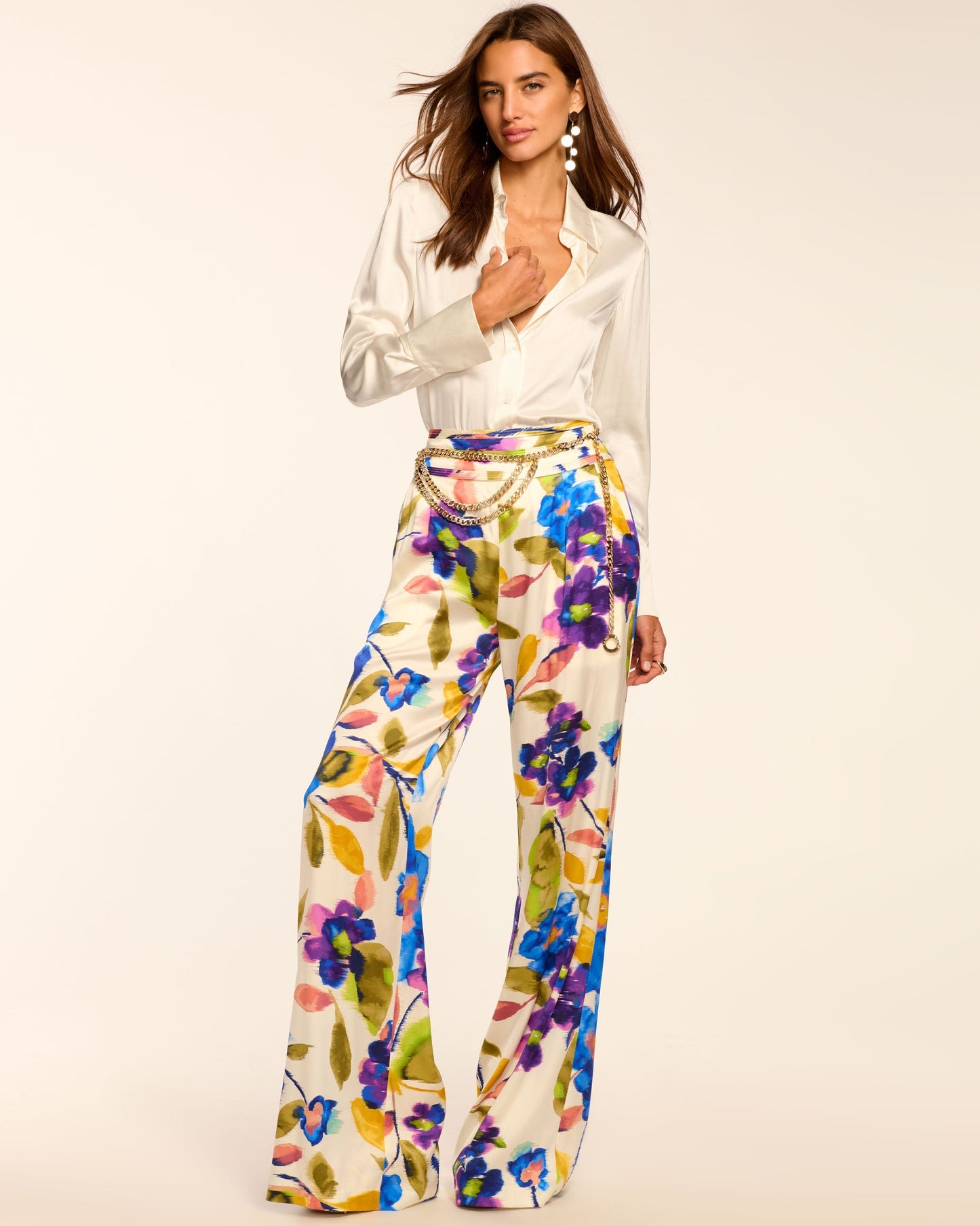 Joss Printed Silk Wide Leg Pant