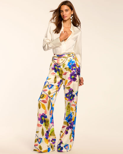 Joss Printed Silk Wide Leg Pant