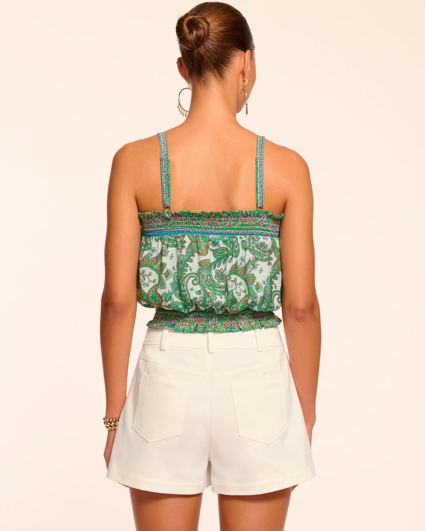 Miley Smocked Sleeveless Crop Top