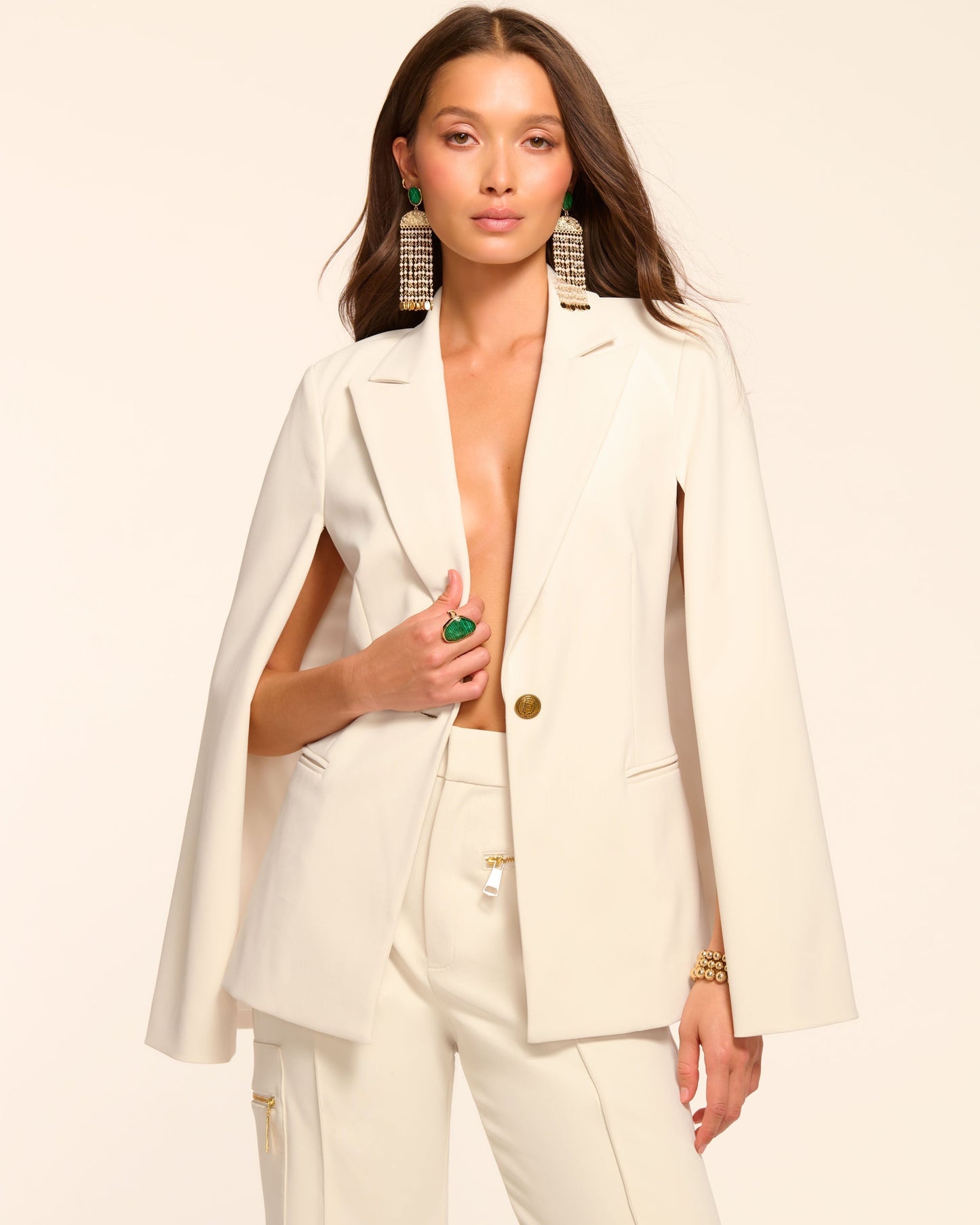 Lucinda Tailored Cape | WINTER WHITE