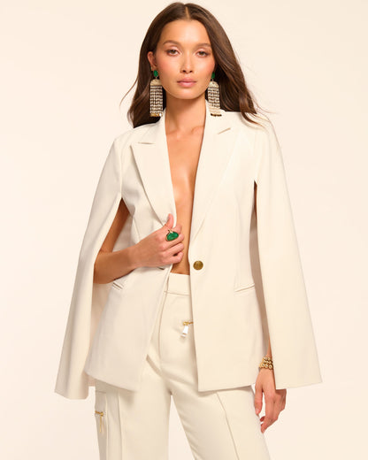 Lucinda Tailored Cape | WINTER WHITE