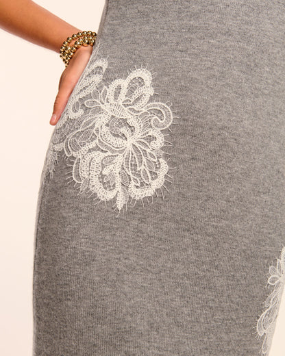 Luciana Wool Embellished Sweater Midi Dress