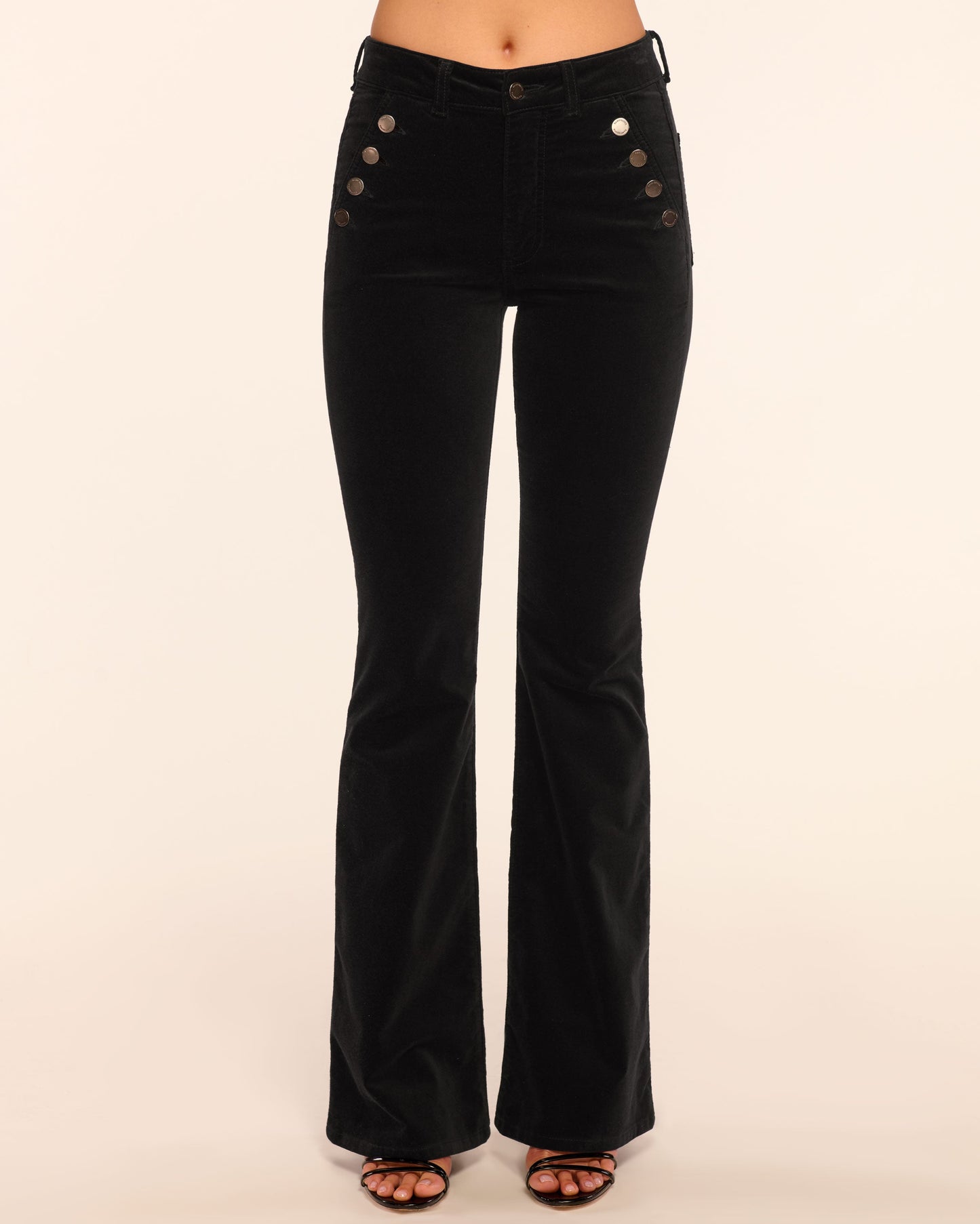 Helena High-Rise Velvet Flare Jean
