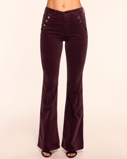 Helena High-Rise Velvet Flare Jean