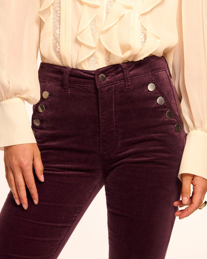 Helena High-Rise Velvet Flare Jean