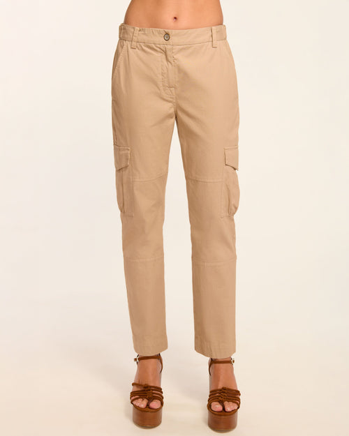 Isabelle Canvas Ankle Length Pant | SANDSTONE