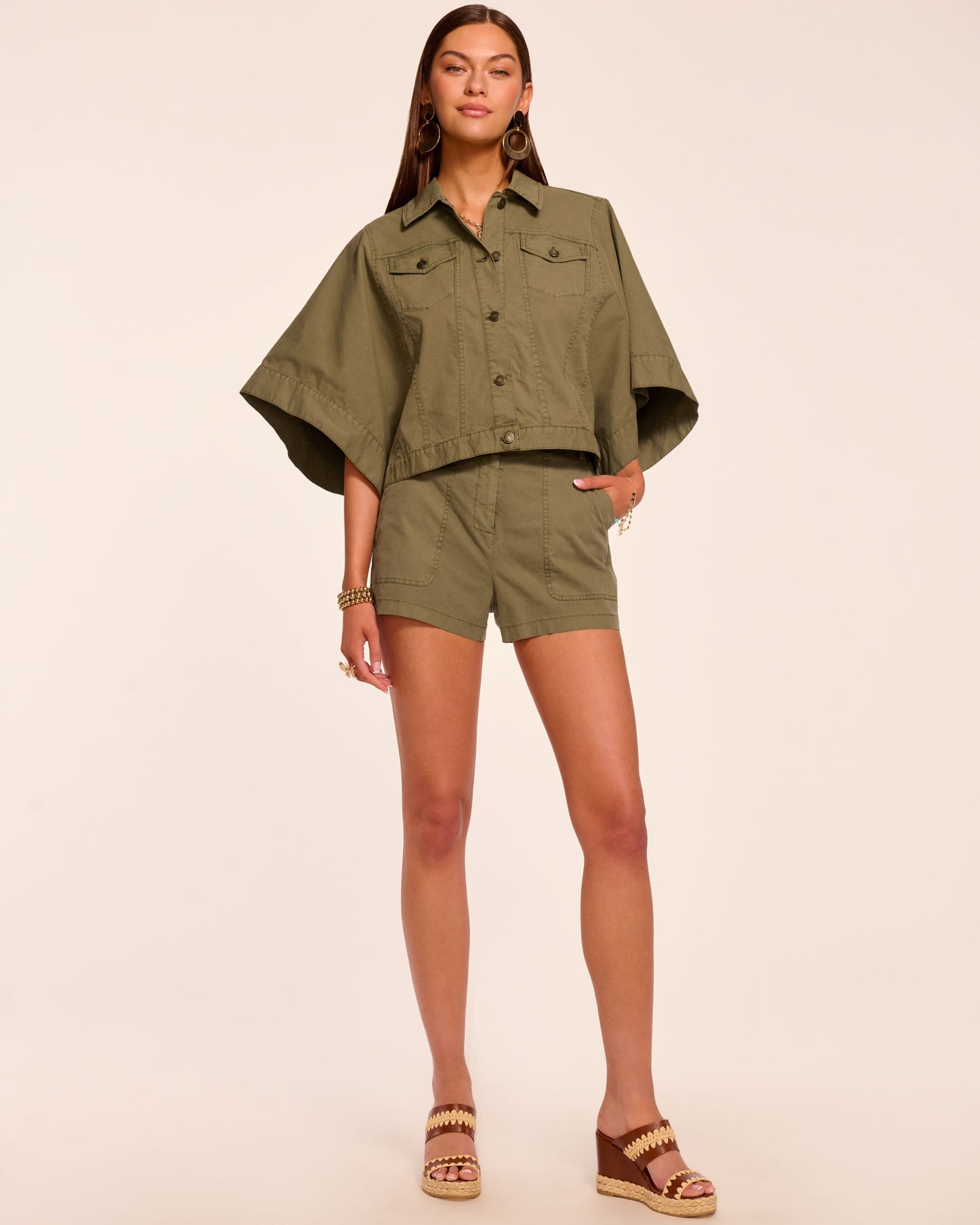Hilary Canvas Mini Short | SAFARI GREEN