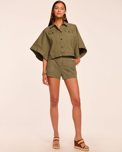Hilary Canvas Mini Short | SAFARI GREEN