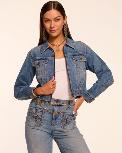 Jannah Distressed Denim Jacket