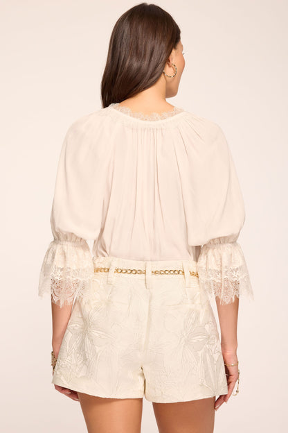 Lilah Embellished V Neck Top