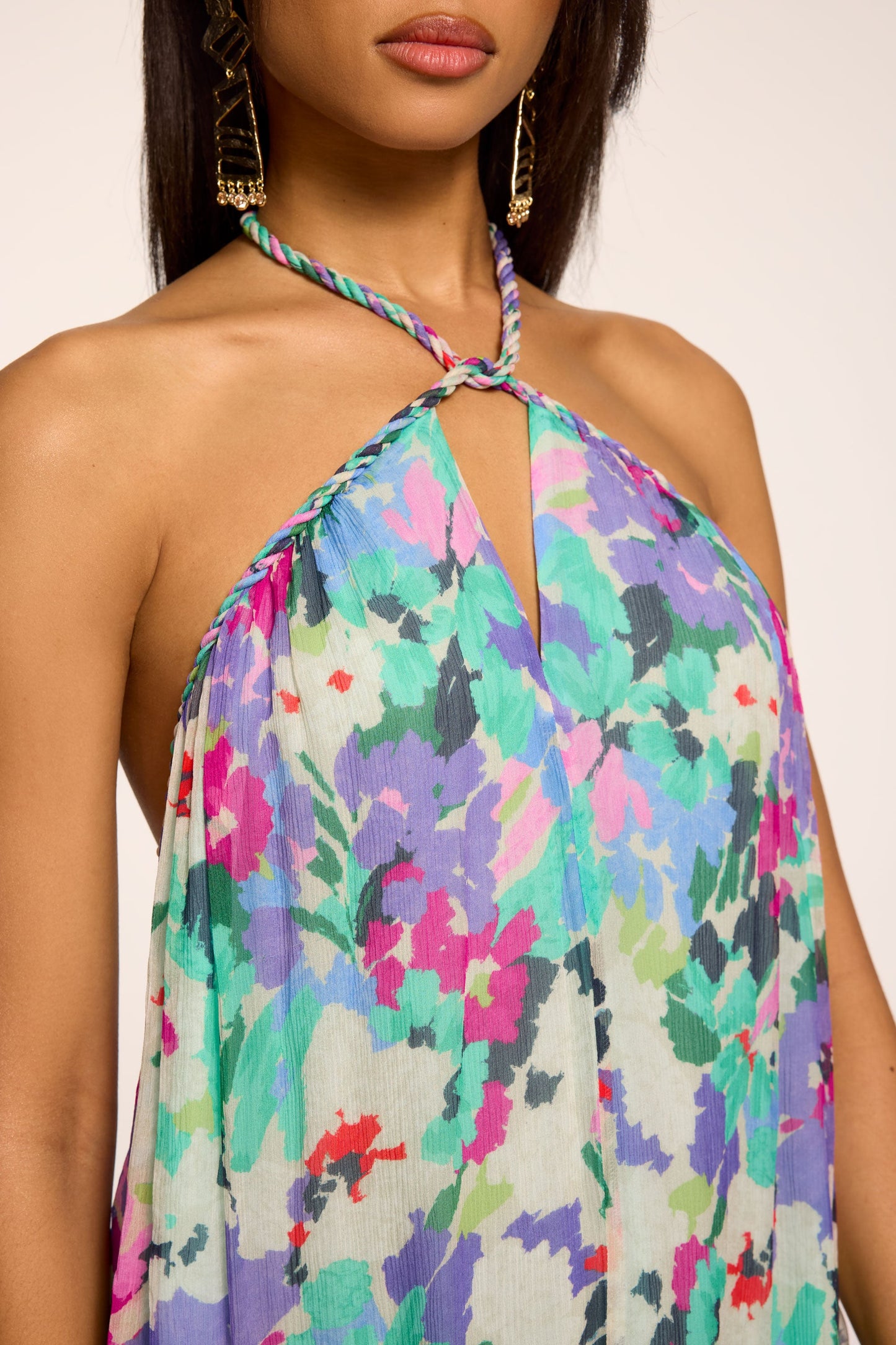 Harley Printed Halterneck Midi Dress