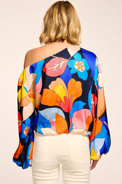 Marley Printed One-Shoulder Top