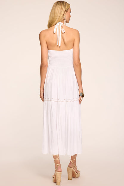 Kenna Embroidered Midi Dress | IVORY