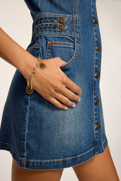 Liv Button Down Denim Mini Dress