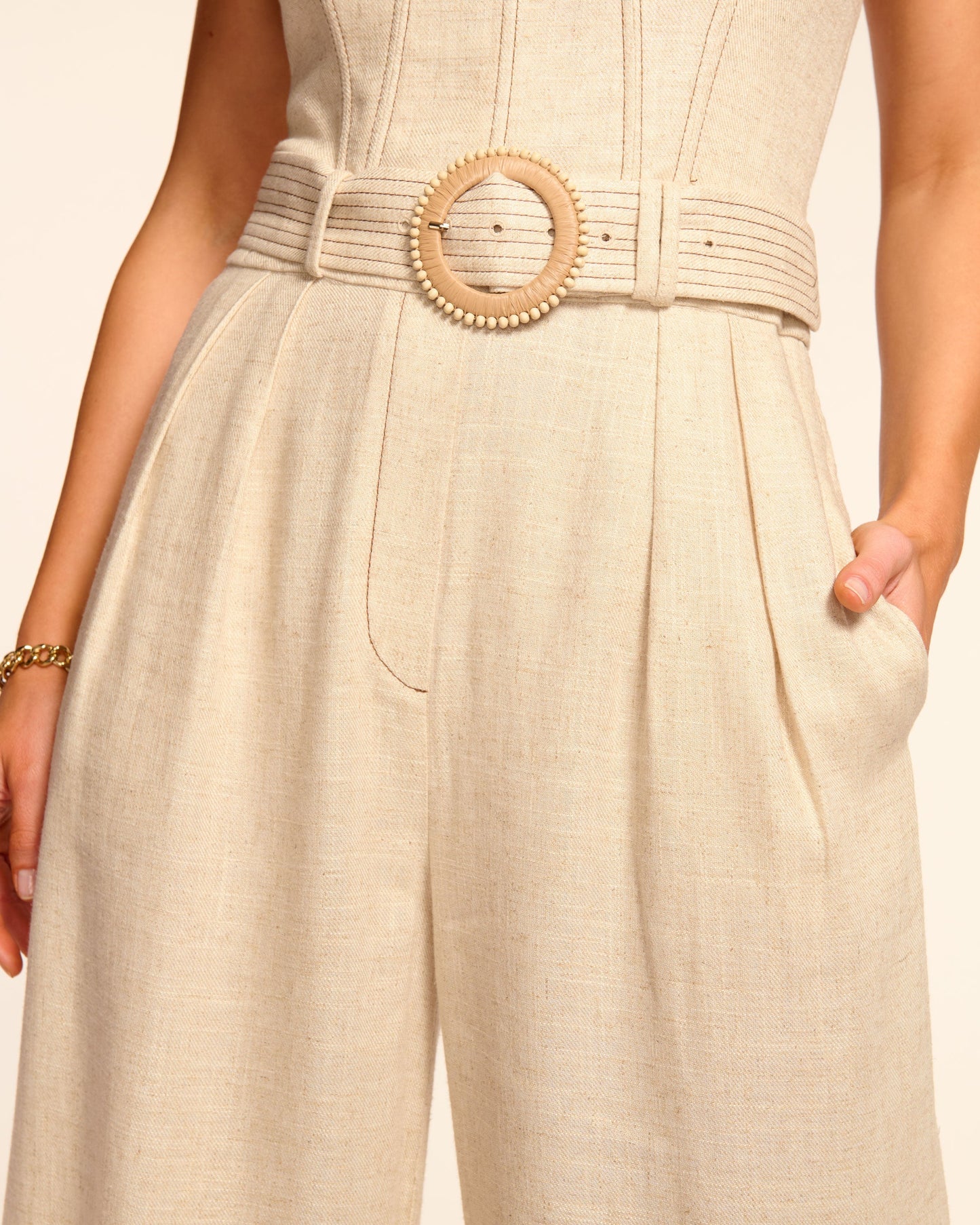 Nadia Linen Cropped Jumpsuit