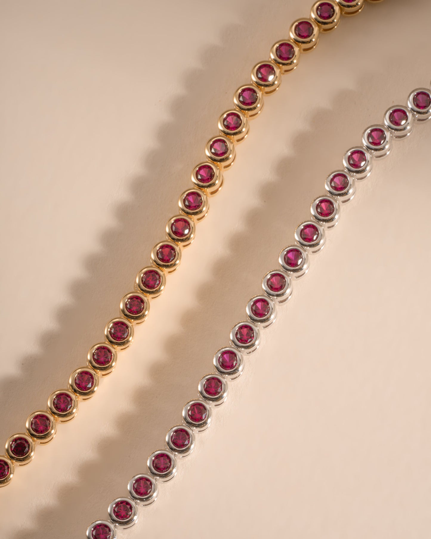 Ruby Bezel Tennis Bracelet