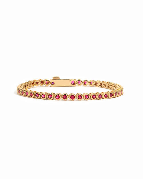 Ruby Bezel Tennis Bracelet