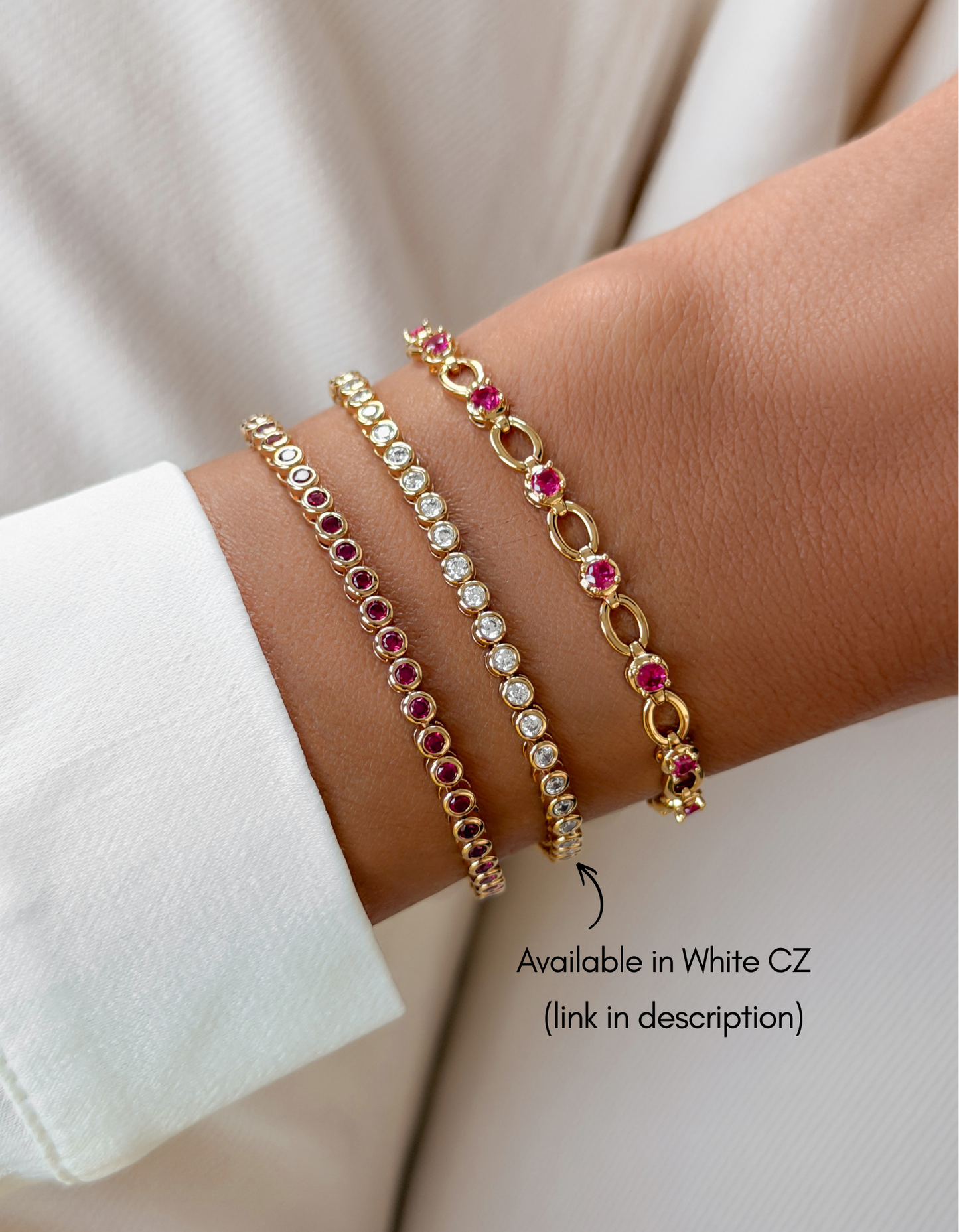 Ruby Bezel Tennis Bracelet