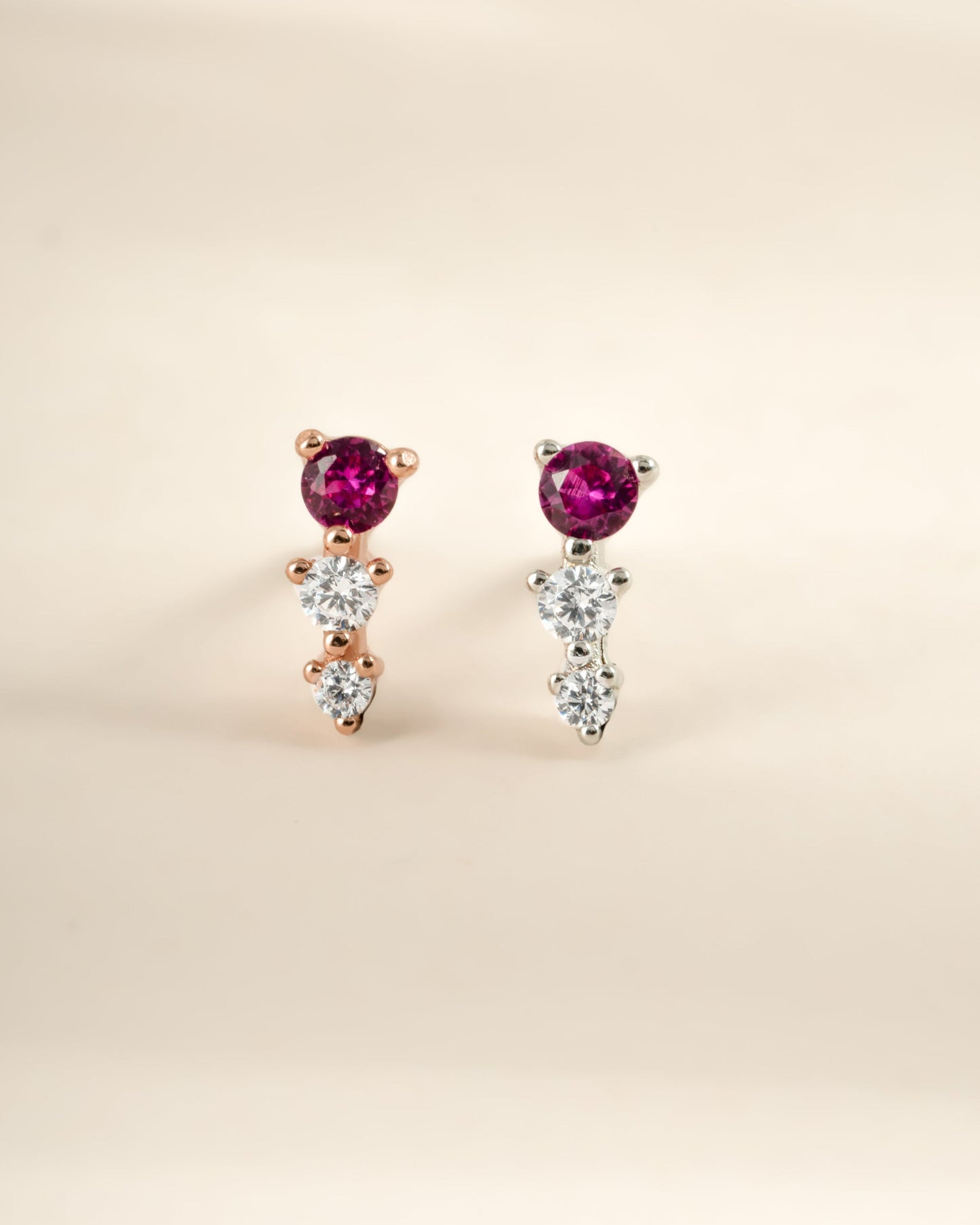 Ruby & Diamond Ear Climber