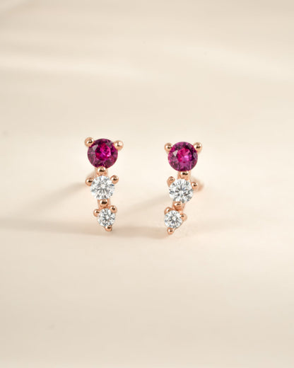 Ruby & Diamond Ear Climber