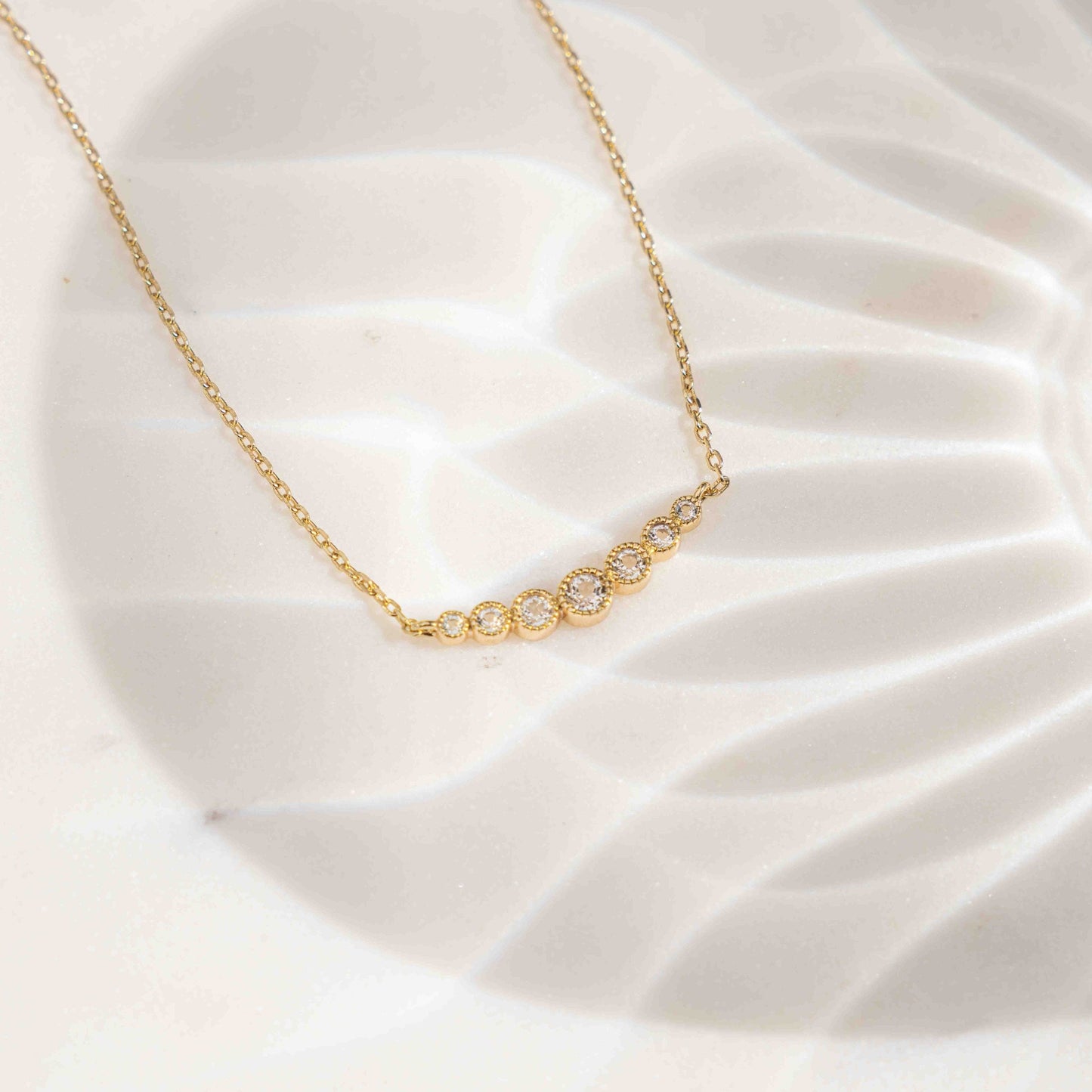 Bezeled Gradient Bar Necklace