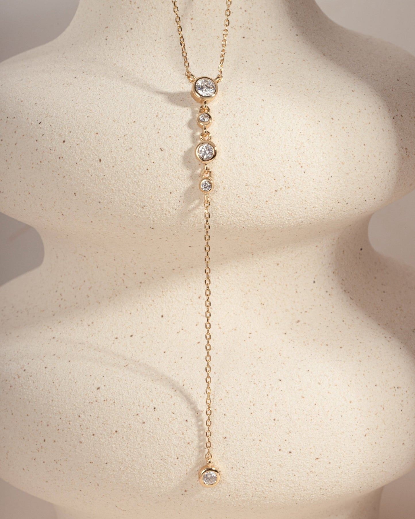Bezel Lariat Necklace
