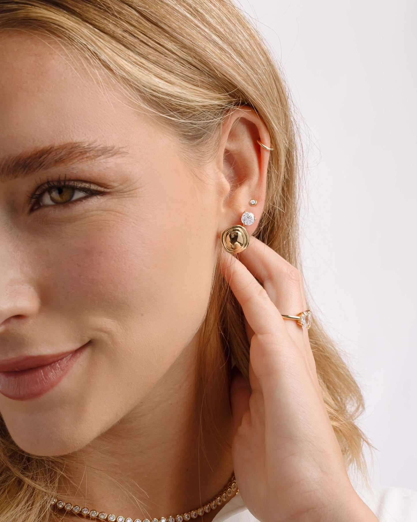 Oval Statement Stud Earrings