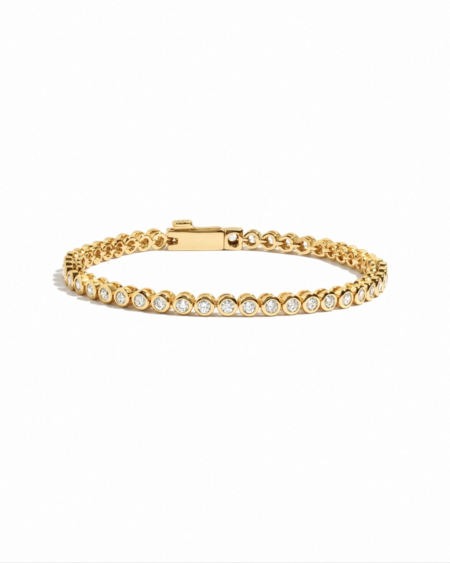2.5mm Round Bezel Tennis Bracelet