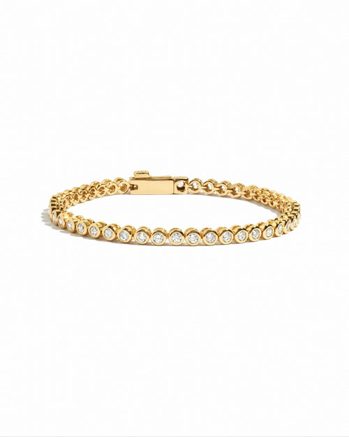 2.5mm Round Bezel Tennis Bracelet
