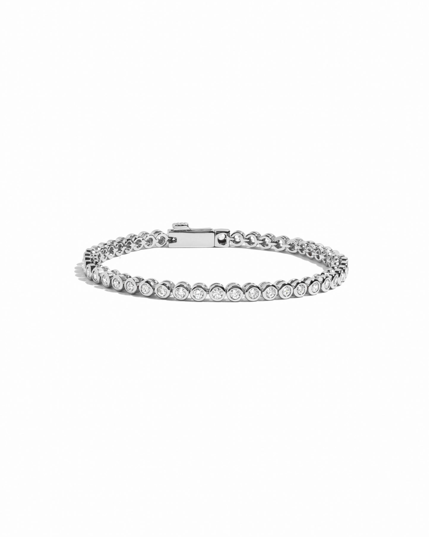 2.5mm Round Bezel Tennis Bracelet