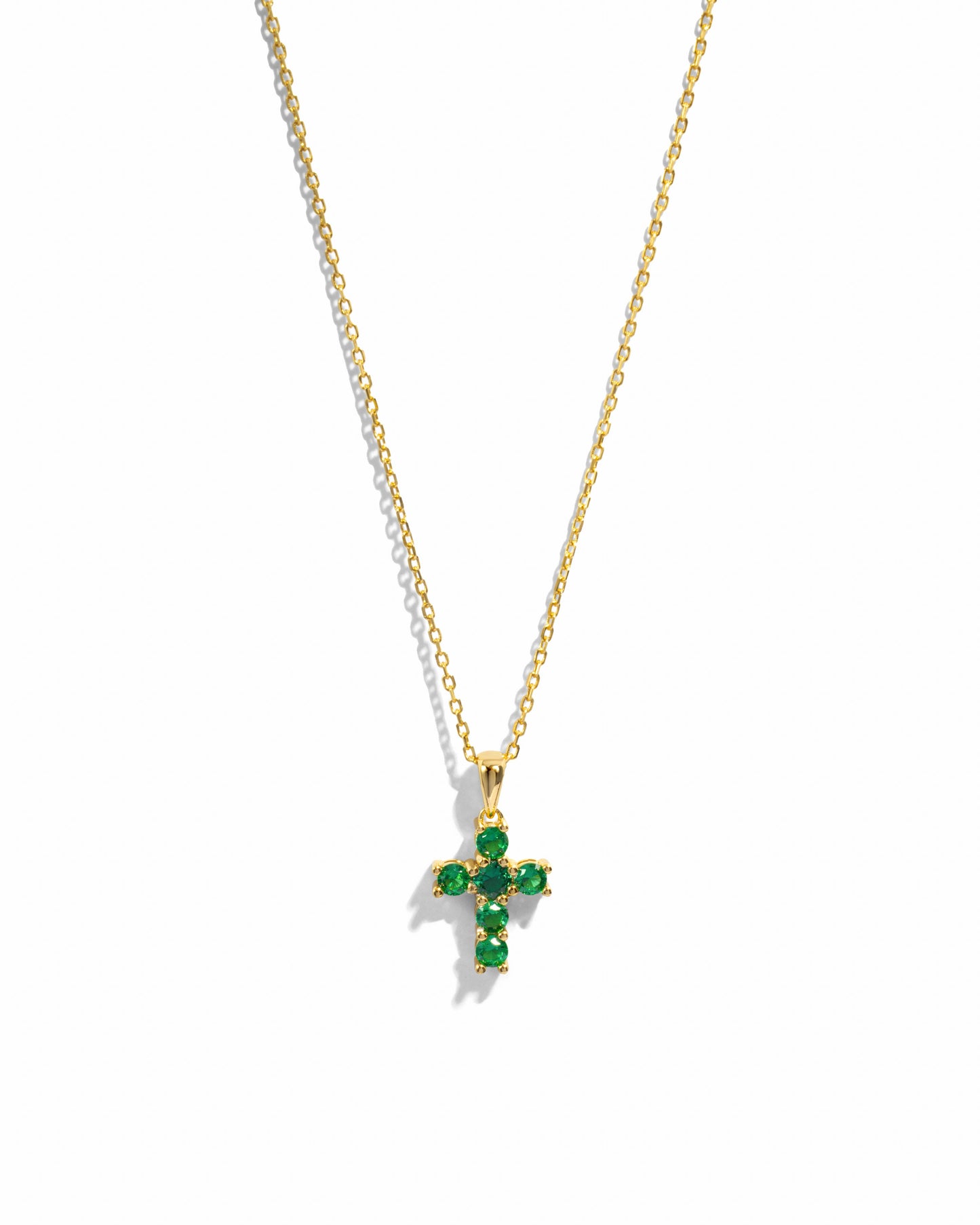 Emerald Cross Necklace