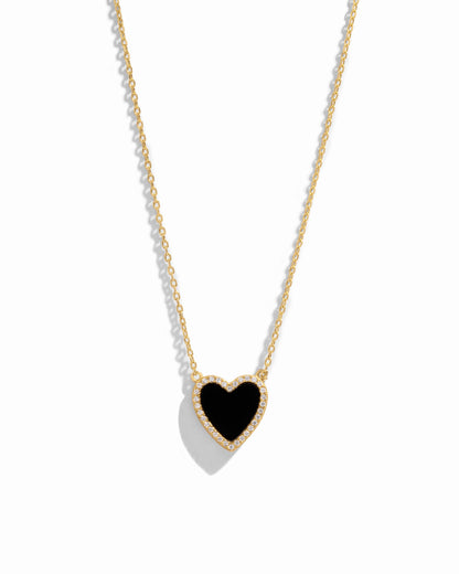 Black Onyx Heart Necklace