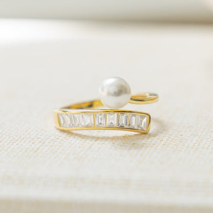 Pearl Baguette Ring